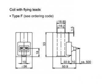 Coil 24VDC 27W fi16.2 h = 53mm